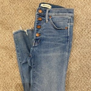 Madewell button front skinny jeans